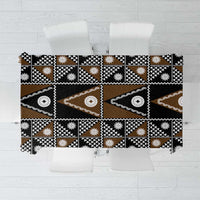 Fiji Brown Masi Pattern Tablecloth Fijian Tapa LT01 Brown - Polynesian Pride