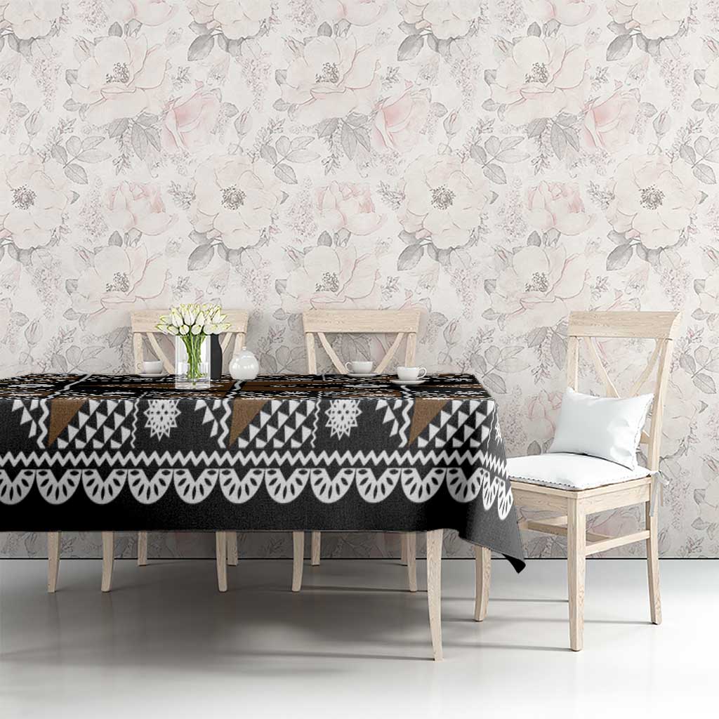 Fiji Brown Masi Pattern Tablecloth Fijian Tapa LT01 - Polynesian Pride