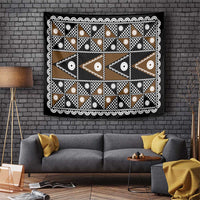 Fiji Brown Masi Pattern Tapestry Fijian Tapa LT01 Brown - Polynesian Pride