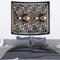 Fiji Brown Masi Pattern Tapestry Fijian Tapa LT01 - Polynesian Pride