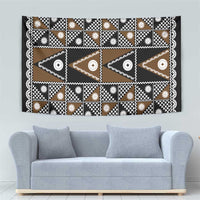 Fiji Brown Masi Pattern Tapestry Fijian Tapa LT01 - Polynesian Pride