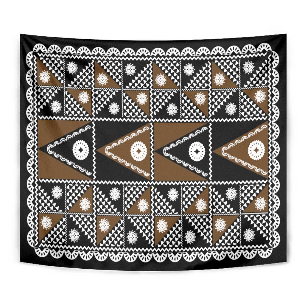 Fiji Brown Masi Pattern Tapestry Fijian Tapa LT01 - Polynesian Pride