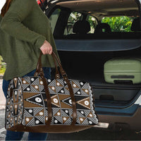 Fiji Brown Masi Pattern Travel Bag Fijian Tapa LT01 - Polynesian Pride