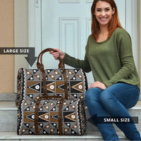 Fiji Brown Masi Pattern Travel Bag Fijian Tapa LT01 - Polynesian Pride