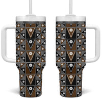 Fiji Brown Masi Pattern Tumbler With Handle Fijian Tapa