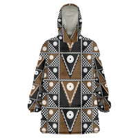 Fiji Brown Masi Pattern Wearable Blanket Hoodie Fijian Tapa LT01 One Size Brown - Polynesian Pride