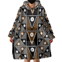 Fiji Brown Masi Pattern Wearable Blanket Hoodie Fijian Tapa LT01 - Polynesian Pride