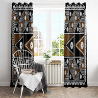 Fiji Brown Masi Pattern Window Curtain Fijian Tapa LT01 - Polynesian Pride