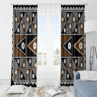 Fiji Brown Masi Pattern Window Curtain Fijian Tapa LT01 - Polynesian Pride