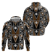 Fiji Brown Masi Pattern Zip Hoodie Fijian Tapa LT01 - Polynesian Pride