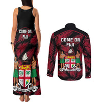 fiji-rugby-couples-matching-tank-maxi-dress-and-long-sleeve-button-shirts-flying-fijians-red-palm-tree-version