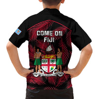Fiji Rugby Kid Hawaiian Shirt Flying Fijians Red Palm Tree Version LT01 - Polynesian Pride