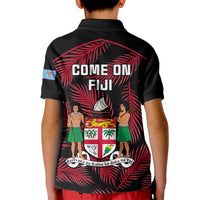 Fiji Rugby Kid Polo Shirt Flying Fijians Red Palm Tree Version LT01 - Polynesian Pride
