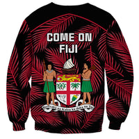 Fiji Rugby Sweatshirt Flying Fijians Red Palm Tree Version LT01 - Polynesian Pride