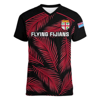 fiji-rugby-women-v-neck-t-shirt-flying-fijians-red-palm-tree-version