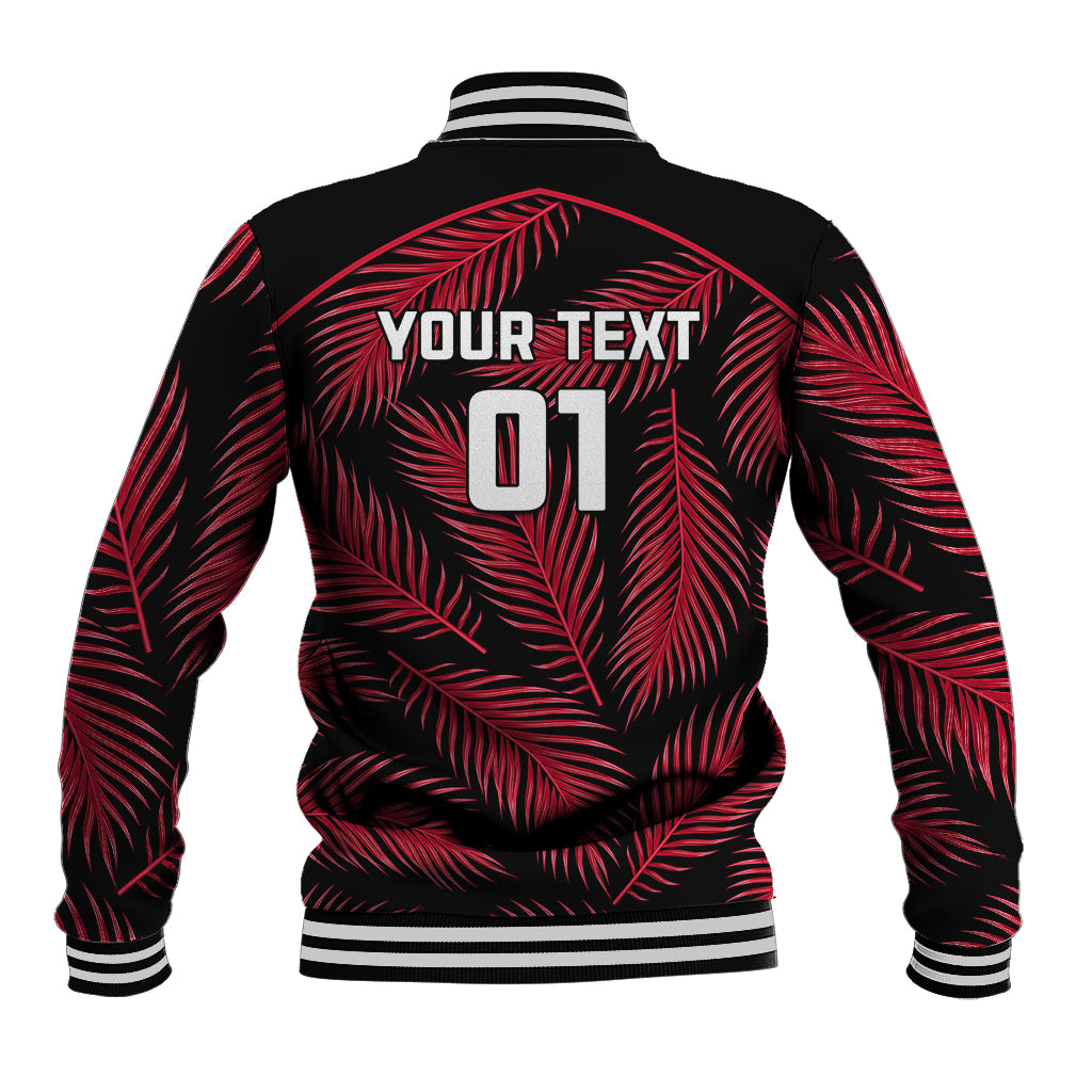 Custom Fiji Rugby Baseball Jacket Flying Fijians Red Palm Tree Version LT01 - Polynesian Pride