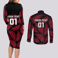 custom-fiji-rugby-couples-matching-long-sleeve-bodycon-dress-and-long-sleeve-button-shirts-flying-fijians-red-palm-tree-version