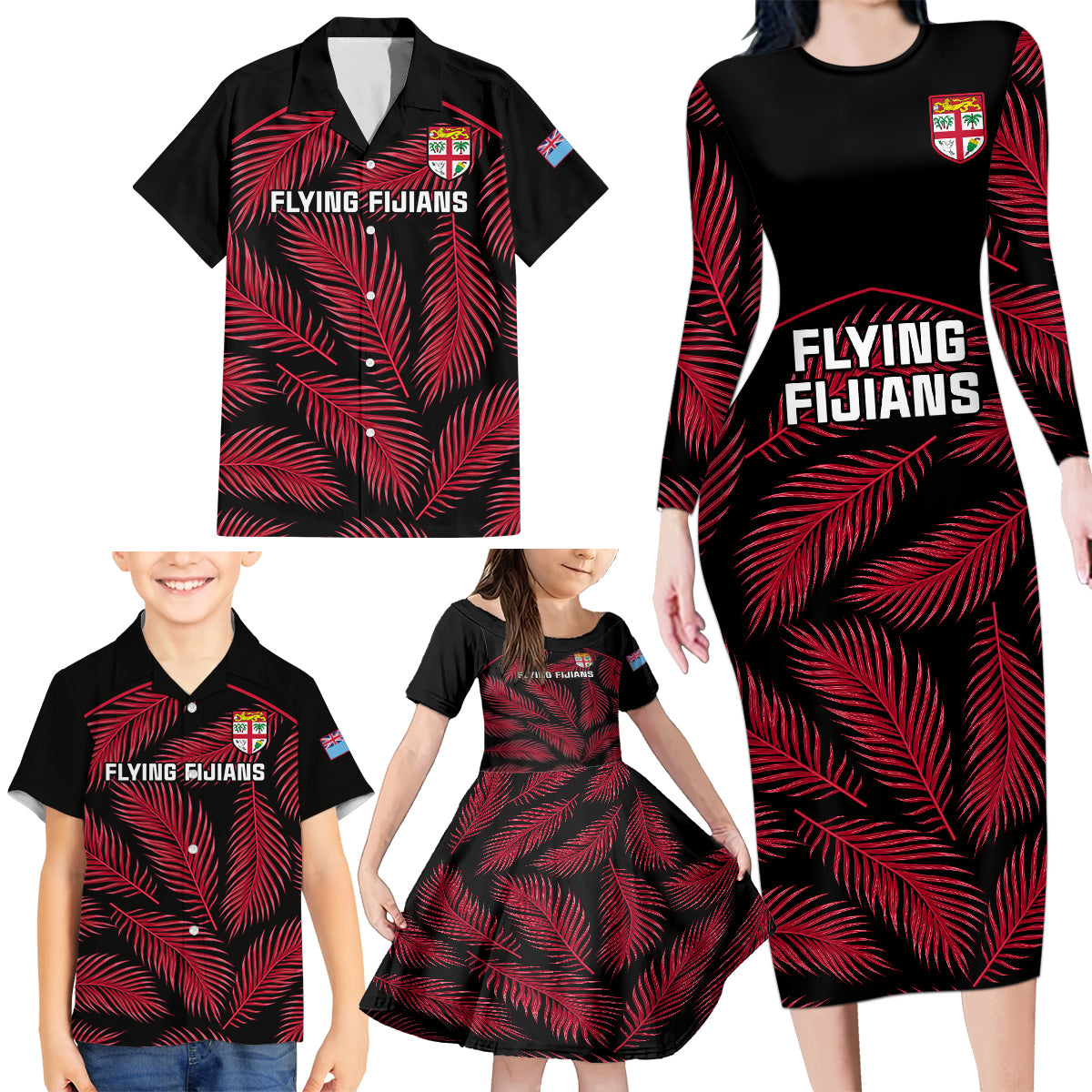 custom-fiji-rugby-family-matching-long-sleeve-bodycon-dress-and-hawaiian-shirt-flying-fijians-red-palm-tree-version