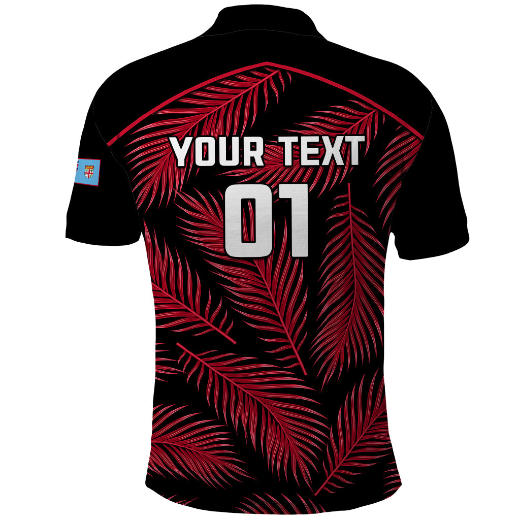 Custom Fiji Rugby Polo Shirt Flying Fijians Red Palm Tree Version LT01 - Polynesian Pride