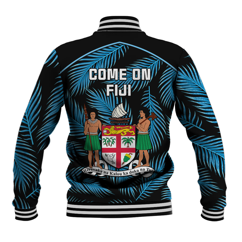 Fiji Rugby Baseball Jacket Flying Fijians Blue Palm Tree Version LT01 - Polynesian Pride