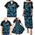 Custom Fiji Rugby Family Matching Puletasi Dress and Hawaiian Shirt Flying Fijians Blue Palm Tree Version LT01 - Polynesian Pride