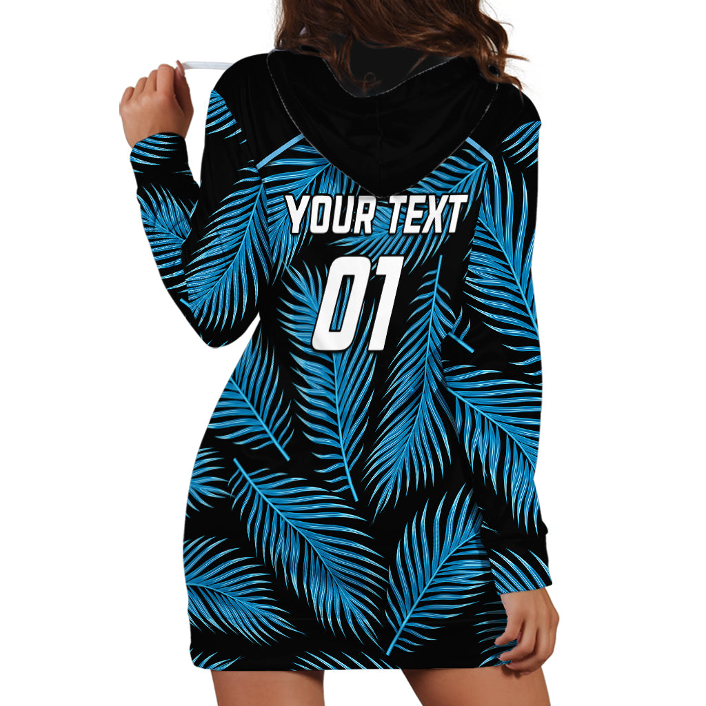Custom Fiji Rugby Hoodie Dress Flying Fijians Blue Palm Tree Version LT01 - Polynesian Pride