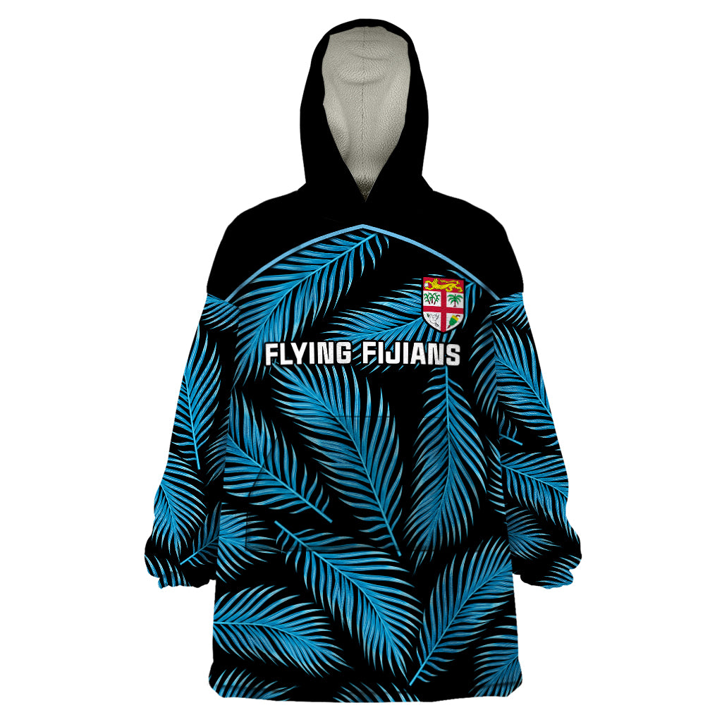 custom-fiji-rugby-wearable-blanket-hoodie-flying-fijians-blue-palm-tree-version