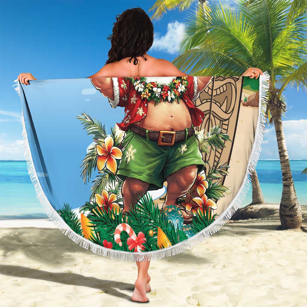 Hawaii Christmas Santa Claus Beach Blanket Mele Kalikimaka Tropical Beach LT01 - Polynesian Pride