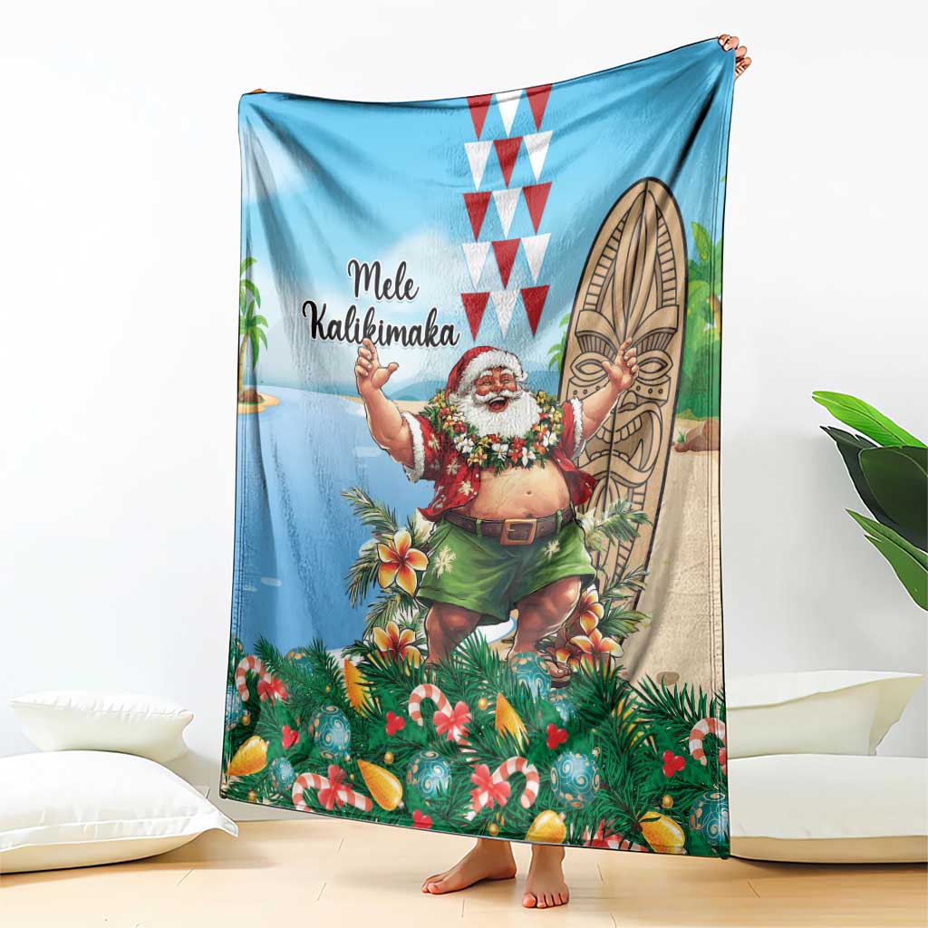 Hawaii Christmas Santa Claus Blanket Mele Kalikimaka Tropical Beach LT01 - Polynesian Pride