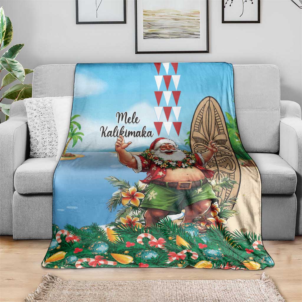 Hawaii Christmas Santa Claus Blanket Mele Kalikimaka Tropical Beach LT01 - Polynesian Pride