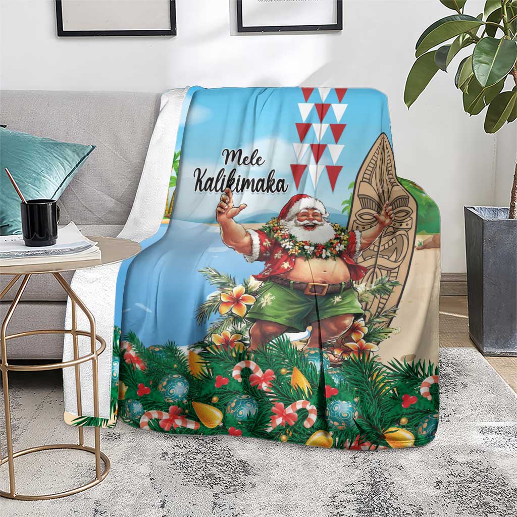 Hawaii Christmas Santa Claus Blanket Mele Kalikimaka Tropical Beach LT01 - Polynesian Pride