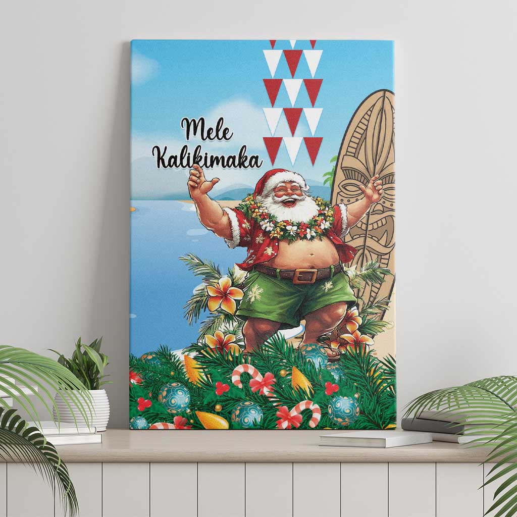 Hawaii Christmas Santa Claus Canvas Wall Art Mele Kalikimaka Tropical Beach LT01 - Polynesian Pride