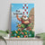 Hawaii Christmas Santa Claus Canvas Wall Art Mele Kalikimaka Tropical Beach