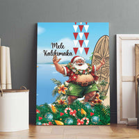 Hawaii Christmas Santa Claus Canvas Wall Art Mele Kalikimaka Tropical Beach LT01 - Polynesian Pride