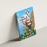 Hawaii Christmas Santa Claus Canvas Wall Art Mele Kalikimaka Tropical Beach LT01 - Polynesian Pride