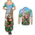 Hawaii Christmas Santa Claus Couples Matching Summer Maxi Dress and Long Sleeve Button Shirt Mele Kalikimaka Tropical Beach
