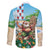 Hawaii Christmas Santa Claus Family Matching Long Sleeve Bodycon Dress and Hawaiian Shirt Mele Kalikimaka Tropical Beach