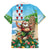 Hawaii Christmas Santa Claus Family Matching Off Shoulder Maxi Dress and Hawaiian Shirt Mele Kalikimaka Tropical Beach