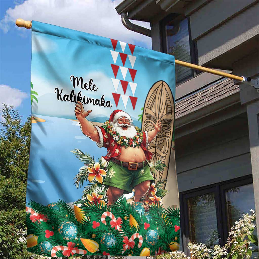 Hawaii Christmas Santa Claus Garden Flag Mele Kalikimaka Tropical Beach LT01 - Polynesian Pride
