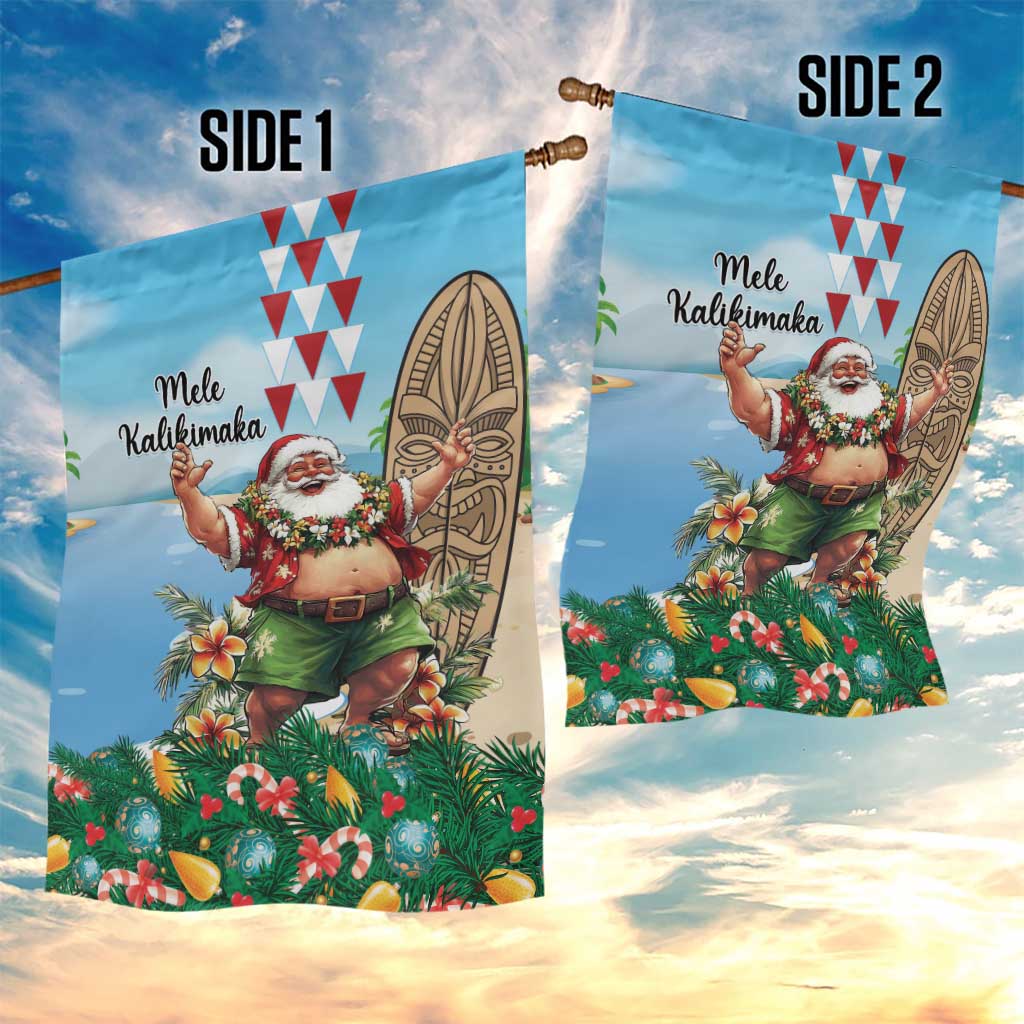 Hawaii Christmas Santa Claus Garden Flag Mele Kalikimaka Tropical Beach LT01 - Polynesian Pride