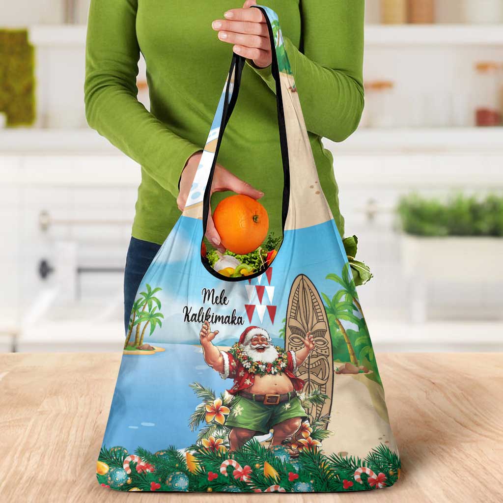 Hawaii Christmas Santa Claus Grocery Bag Mele Kalikimaka Tropical Beach LT01 - Polynesian Pride