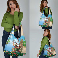 Hawaii Christmas Santa Claus Grocery Bag Mele Kalikimaka Tropical Beach LT01 - Polynesian Pride