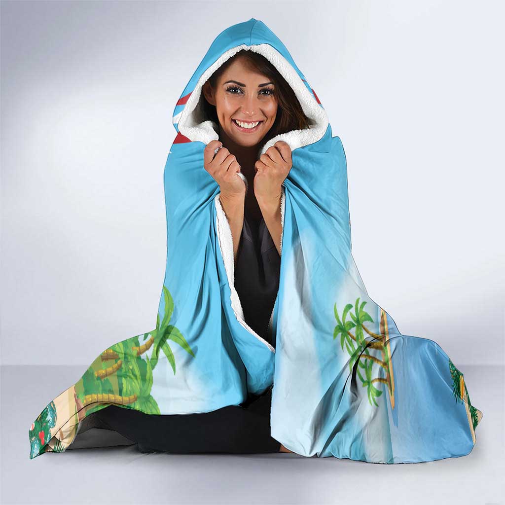 Hawaii Christmas Santa Claus Hooded Blanket Mele Kalikimaka Tropical Beach LT01 - Polynesian Pride