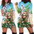 Hawaii Christmas Santa Claus Hoodie Dress Mele Kalikimaka Tropical Beach