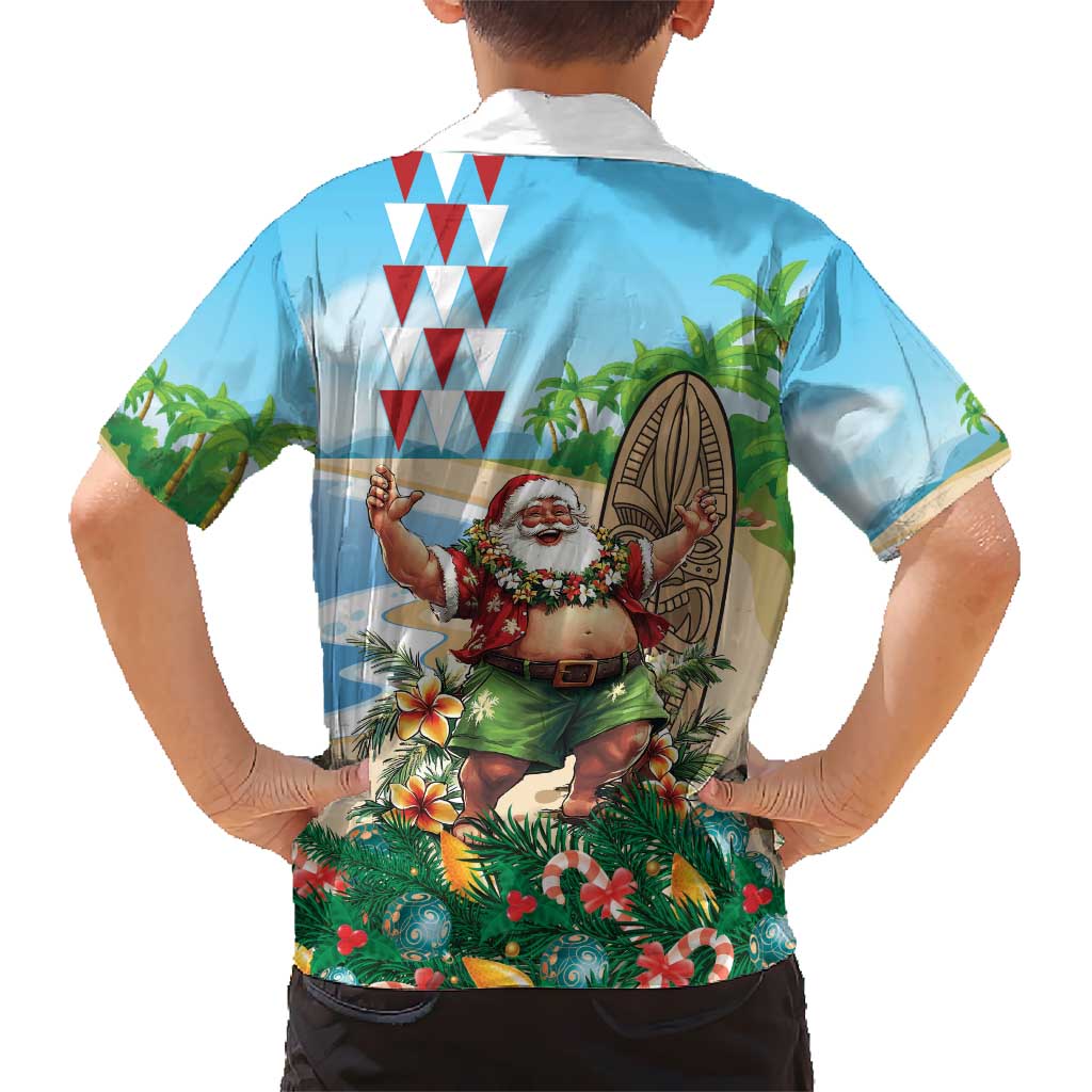 Hawaii Christmas Santa Claus Kid Hawaiian Shirt Mele Kalikimaka Tropical Beach