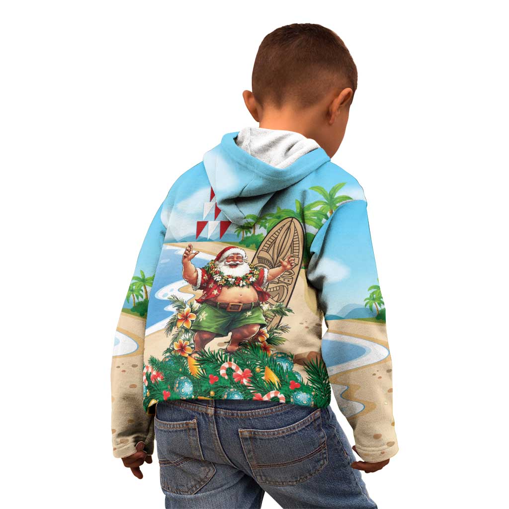 Hawaii Christmas Santa Claus Kid Hoodie Mele Kalikimaka Tropical Beach