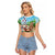 Hawaii Christmas Santa Claus Raglan Cropped T Shirt Mele Kalikimaka Tropical Beach