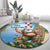 Hawaii Christmas Santa Claus Round Carpet Mele Kalikimaka Tropical Beach