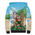 Hawaii Christmas Santa Claus Sherpa Hoodie Mele Kalikimaka Tropical Beach