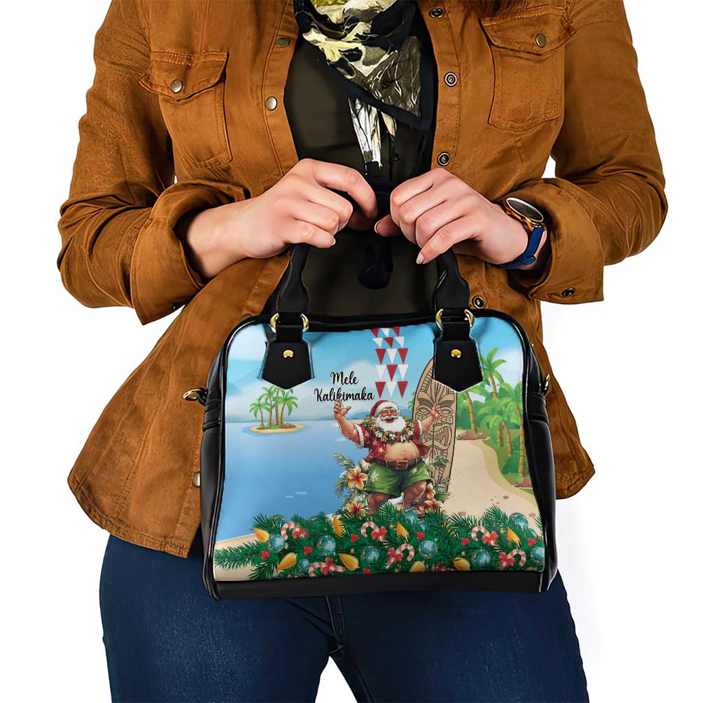 Hawaii Christmas Santa Claus Shoulder Handbag Mele Kalikimaka Tropical Beach